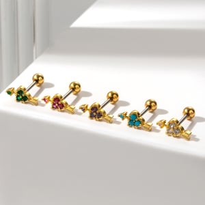 1 Piece Simple Series Simple Heart Titanium Steel No Plating Material Zircon Women Stud Earrings h5